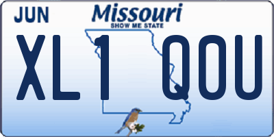 MO license plate XL1Q0U