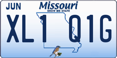 MO license plate XL1Q1G