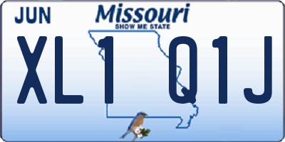 MO license plate XL1Q1J