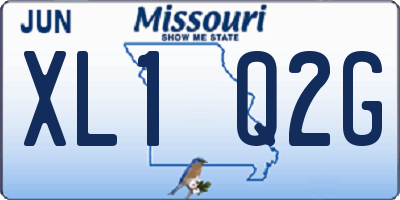 MO license plate XL1Q2G