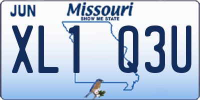 MO license plate XL1Q3U