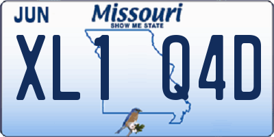 MO license plate XL1Q4D