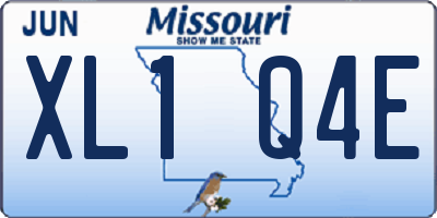 MO license plate XL1Q4E