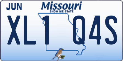 MO license plate XL1Q4S