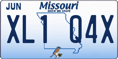 MO license plate XL1Q4X