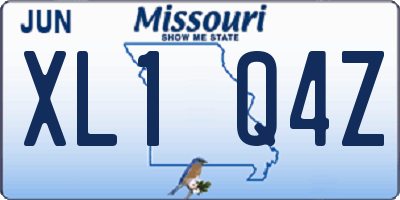 MO license plate XL1Q4Z