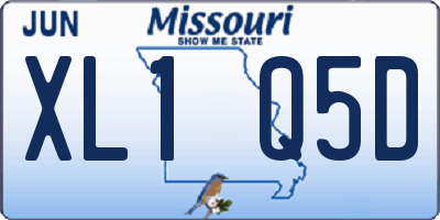 MO license plate XL1Q5D