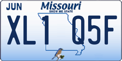 MO license plate XL1Q5F