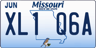 MO license plate XL1Q6A