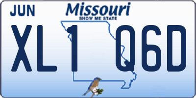 MO license plate XL1Q6D