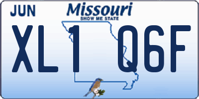 MO license plate XL1Q6F