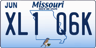 MO license plate XL1Q6K