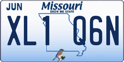 MO license plate XL1Q6N