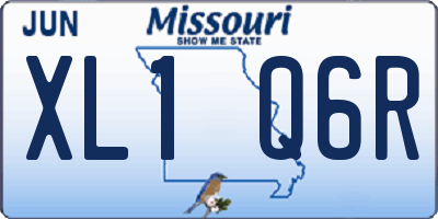 MO license plate XL1Q6R