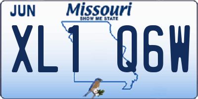 MO license plate XL1Q6W