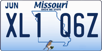 MO license plate XL1Q6Z
