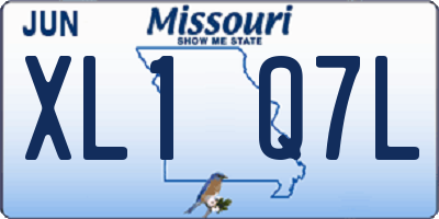 MO license plate XL1Q7L