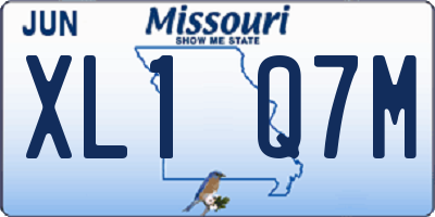 MO license plate XL1Q7M