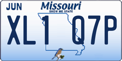 MO license plate XL1Q7P