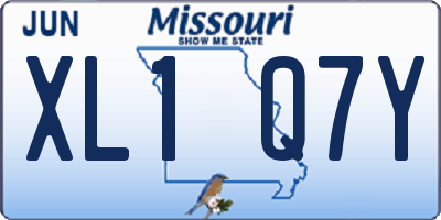 MO license plate XL1Q7Y