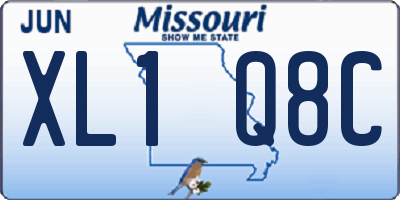 MO license plate XL1Q8C