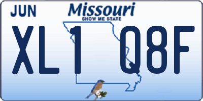 MO license plate XL1Q8F