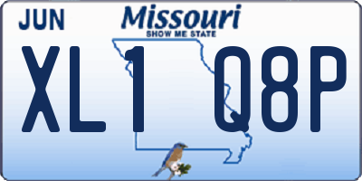 MO license plate XL1Q8P