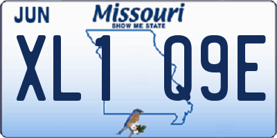 MO license plate XL1Q9E