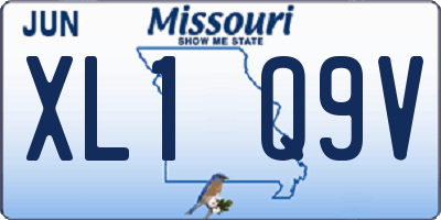 MO license plate XL1Q9V