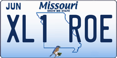 MO license plate XL1R0E
