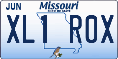 MO license plate XL1R0X