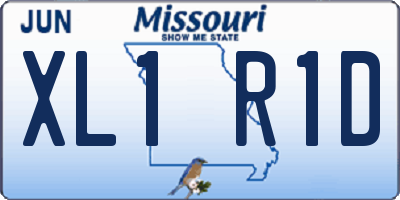 MO license plate XL1R1D