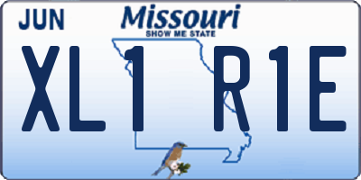MO license plate XL1R1E