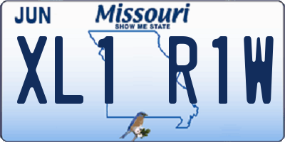 MO license plate XL1R1W