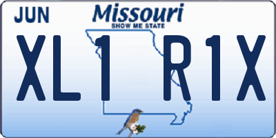 MO license plate XL1R1X