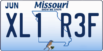 MO license plate XL1R3F