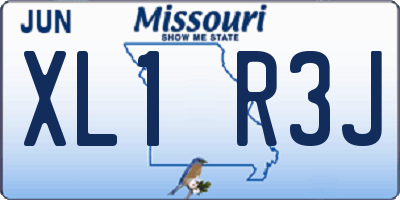 MO license plate XL1R3J