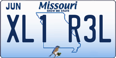 MO license plate XL1R3L