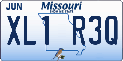 MO license plate XL1R3Q
