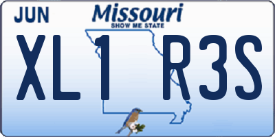 MO license plate XL1R3S