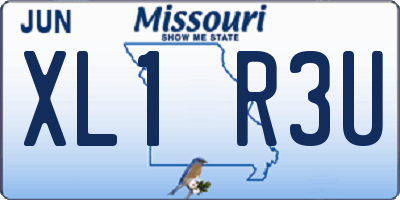MO license plate XL1R3U
