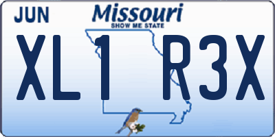 MO license plate XL1R3X