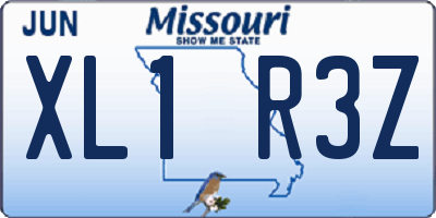 MO license plate XL1R3Z
