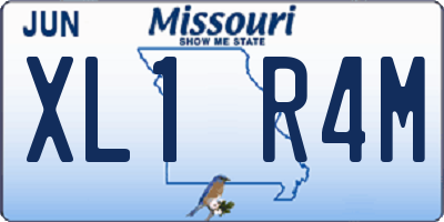 MO license plate XL1R4M
