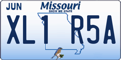 MO license plate XL1R5A