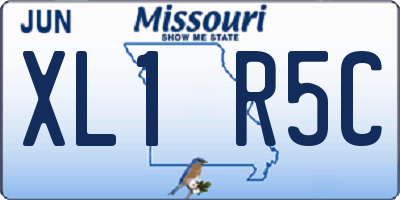 MO license plate XL1R5C