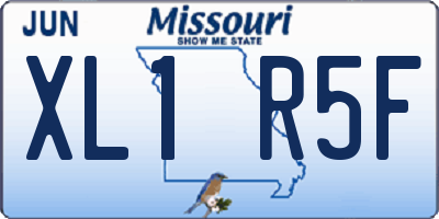 MO license plate XL1R5F