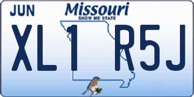 MO license plate XL1R5J