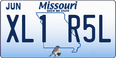 MO license plate XL1R5L