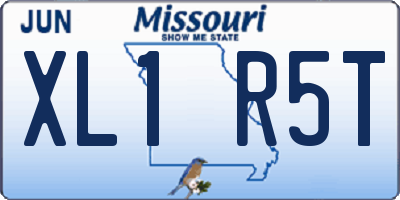 MO license plate XL1R5T